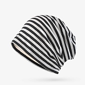 abordables Bonnet-Unisexe Bonnet en maille Bonnet en tricot Noir Bleu Coton Voyage Extérieur Vacances Rayé Coupe Vent Chaud