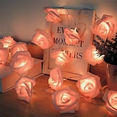 cheap Battery String Lights-3M Rose String Lights 20 LEDs EL Warm White Valentines Creative String Lights Indoor Batteries Powered