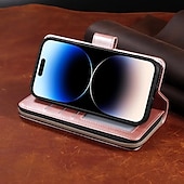 Недорогие Чехлы для iPhone-Чехол для iPhone 16 iPhone 15 Pro Max Plus iPhone 14 13 12 11 Pro Max X XR XS 8 7 Plus кошелек чехол с подставкой магнитная молния ретро TPU PU кожа