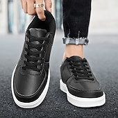 billiga Herrsneakers-Herr Sneakers Kontor / Business Vita skor Promenad Ledigt Dagligen Läder Bekväm Korta stövlar / ankelstövlar Loafers Svart Vit Vår Höst