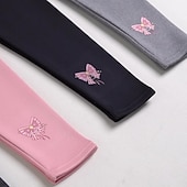 economico Pantaloni e gonne-Bambino Da ragazza Leggings foderati in pile Pop art Attivo Scuola Cotone 7-13 anni Primavera Nero Rosa Grigio chiaro