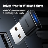 cheap Computer Peripherals-Baseus USB Bluetooth Adapter Dongle Adaptador Bluetooth 5.1 for PC Laptop Wireless Speaker Audio Receiver USB Transmitter