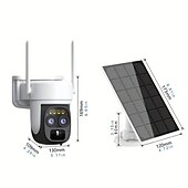 Недорогие IP-камеры для улицы-1 комплект уличной беспроводной камеры безопасности 360ptz 3-мегапиксельная камера наблюдения на солнечной энергии с Pir Motion 2K цветное ночное видение двусторонняя связь IP66 водонепроницаемая 2,4G