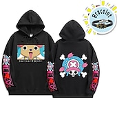 cheap Graphic Tees &amp; Hoodies-One Piece Tony Tony Chopper Hoodie Anime Cartoon Anime Front Pocket Graphic Hoodie For Men&#039;s Women&#039;s Unisex Adults&#039; Hot Stamping 100% Polyester with Bracelet