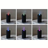 billiga luftfuktare-1 st flame air diffusor luftfuktare 100ml bärbar och ljudlös aromdiffusor för kontor eller yoga eterisk oljediffusor med automatiskt avstängningsskydd utan vatten varmt ljus/sju-färgsljusomkopplare