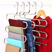 cheap Home Storage &amp; Hooks-Multi Layer Pants Holder, Multifunctional S-shaped Clothes Holder For Wardrobe Storage, Household Bathroom Towel Organizer Rack, Anti Slip Storage, Sorting And Drying Device
