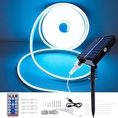 voordelige Neon LED-verlichting-halloween kerst neonlicht met solar led-licht met smd2835 afstandsbediening 8-modus kleurwisselend opladen via usb 1000 mah ip67 waterdicht buitendecoratie automatische timing