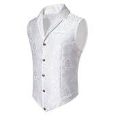 abordables Gilet pour homme-Homme Gilet Extérieur Usage quotidien Vacances Sortie Mode basique Automne hiver Bouton Polyester Chaud Plein Boutonnage Simple Revers Standard Noir Blanche Rouge Bleu Gilet