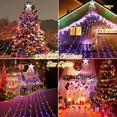 preiswerte Weihnachtsbeleuchtung-3M Lichterketten Weihnachtsbaumbeleuchtung 350 LEDs EL Warmweiß Weiß Mehrfarbig Kreative Lichterketten Solar 12 V