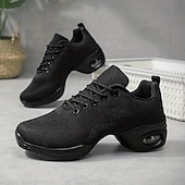 baratos Ténis de Dança-tênis de dança de malha leve femininos – sapatos de jazz respiráveis com cadarço para fitness, zumba e dança hip-hop