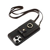 abordables Carcasas iPhone-Funda para iPhone 16 iPhone 15 Pro Max 14 Plus 13 12 11 Pro Max funda de billetera con soporte de anillo y cordón ranura para tarjeta retro TPU metal PU cuero