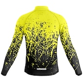 voordelige Heren shirts-Voor heren Wielrenshirt Lange mouw Fietsen Kleding Bovenlichaam met 3 achterzakken Bergracen Wegwielrennen Ademend Sneldrogend Vochtregelerend Reflecterende strips Geel Rood Oranje Grafisch Polyester