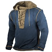 billiga bashuvtröjor för män-Herr Huvtröja Taktisk Armégrön Marinblå Grå Huva Färgblock Sport &amp; Utomhus Dagligen Helgdag Streetwear Häftig Ledigt Vår &amp; Höst Kläder Pull Tröjor Långärmad