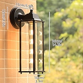 abordables luces de pared al aire libre-Aplique de pared LED, accesorio de iluminación, aplique de pared antiguo, linterna externa impermeable ip65, linterna de vidrio de aluminio a prueba de herrumbre, lámpara de pared, linterna, patio,