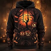 economico felpe 3d da uomo-Per uomo Zucca Stampe astratte Felpa con cappuccio Felpe Felpa Felpa con cappuccio Manica lunga Felpa con cappuccio Con cappuccio Giornaliero Stampa 3D Halloween Per eventi Per uscire Nero Arancione