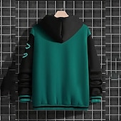 voordelige Herenjacks &amp; jassen-Voor heren Bomberjack Overgangsjack Varsity-jas Buiten Vakantie Warm Knop Zak Herfst Winter Kleurenblok Modieus Streetwear Opstaande boord Normaal Appel Groen Zwart Bordeaux Bruin Groen Jacks