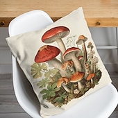 cheap Floral &amp; Plants Style-1PC Mushroom Double Double Side Pillow Cover Soft Decorative Square Cushion Case Pillowcase for Bedroom Livingroom Sofa Couch Chair