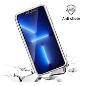 cheap iPhone Cases-Phone Case For iPhone 16 iPhone 15 Pro Max Plus iPhone 14 13 12 11 Pro Max Mini SE X XR XS Max 8 7 Plus Crystal Clear Clear View Window Transparent Full Body Protective Double Sided TPU
