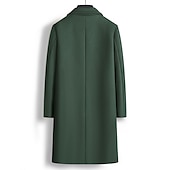 billiga Trenchcoat för män-Herr Vinterkappa Rock Peacoat Utomhus Dagliga kläder Höst vinter Polyester Håller värmen Vattentät Ytterkläder Kläder Mode Streetwear Slät Kavajslag Dubbelknäppt