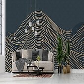 voordelige Behang-cool wallpapers 3d abstracte muurschildering behang muurschildering muurstickers bladeren abstracte schets foto geschikt voor hotel woonkamer slaapkamer art deco