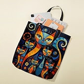 economico Borsette e borse tote-borsa tote da donna con stampa di gatti colorati, design artistico con grande capacità, perfetta per l&#039;uso quotidiano o per lo shopping