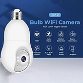 cheap Indoor IP Network Cameras-1080P HD Wireless WiFi Bulb Camera 2MP Light Socket IP Camera for Home Security Recording Indoor&amp;Outdoor Two Way Audio PTZ Camera Baby Monitor with Night Vision Motion Tracking Auto Tracking