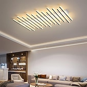 cheap Ceiling Lights-Rectangular Geometric LED Ceiling Lamp 12/15 Head Dimmable Chandelier for Bedroom Livingroom,Dimmable Flush Mount Ceiling Light,Modern Linear LED Ceiling Lights Fixture-Wave 110-240V