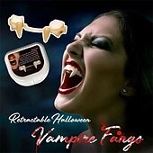 abordables víspera de todos los santos 2024-halloween dientes de vampiro retráctiles dientes artificiales dientes de zombie pequeños dientes de tigre dientes de vampiro