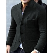 preiswerte Lässige Jacken-Herren Jacke Freizeitjacke Outdoor Freizeitskleidung Warm Taste Tasche Herbst Winter Glatt Modisch Strassenmode Ständer Standard Schwarz Blau Grau Jacken