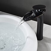 cheap Classical-Bathroom Sink Faucet - Waterfall Electroplated / Painted Finishes Centerset Single Handle One HoleBath Taps