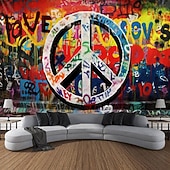 abordables tapisseries trippantes-hippie groovy tapisserie suspendue art mural grande tapisserie décor mural photographie toile de fond couverture rideau maison chambre salon décoration amour paisible années 1950 festival de musique