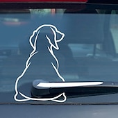 お買い得  車用ステッカー-漫画かわいい犬の後ろガラスステッカー車のステッカー