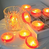 abordables Guirlandes lumineuses à piles-Guirlande lumineuse élégante de 3 mètres avec 20 tranches de citron pour réception de mariage, décoration de jardin, cour de mariage, intérieur et extérieur