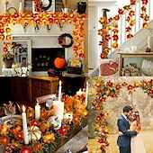 abordables Guirlandes lumineuses USB-Guirlande de lanternes en feuille d&#039;érable Guirlande de lanternes d&#039;Halloween, d&#039;automne, de Thanksgiving 6 m 40 LED 3 m 20 LED 1,5 m 10 LED Guirlande lumineuse décorative de jardin intérieur et extérieur alimentée par batterie ou USB