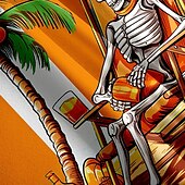 levne Halloween trička-Pánské Lebky Strom Košile Havajská košile Krátké rukávy Módní Designové Na běžné nošení Venkovní předvečer Všech svatých ulice Léto Jaro Přehnutý Tisk Černá Fialová Oranžová Šedá