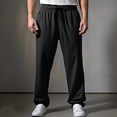 baratos Calças Desportivas-Homens Calças Esportivas Corredores Calça de moletom com pernas largas Calças Bolsos Com Cordão Cintura elástica Tecido Conforto Respirável Ao ar livre Diário Para Noite Moda Casual Preto Cinzento
