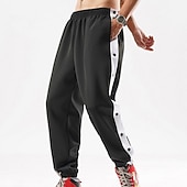 baratos calças de corrida-Homens calças rasgadas Calças Calça de moletom de perna reta Bolsos Cintura elástica Botão Lateral Tecido Conforto Respirável Ao ar livre Diário Para Noite Moda Casual Preto