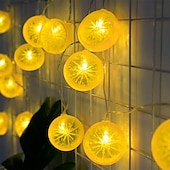 abordables Guirlandes lumineuses à piles-Guirlande lumineuse élégante de 3 mètres avec 20 tranches de citron pour réception de mariage, décoration de jardin, cour de mariage, intérieur et extérieur