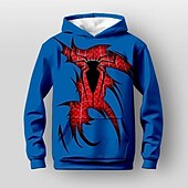 cheap Boy&#039;s 3D Animals-Halloween Boys 3D Spider Hoodie Pullover Long Sleeve 3D Print Fall Winter Fashion Streetwear Cool Kids 3-12 Years Outdoor Casual Daily Regular Fit