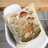 cheap Floral &amp; Plants Style-1PC Mushroom Double Double Side Pillow Cover Soft Decorative Square Cushion Case Pillowcase for Bedroom Livingroom Sofa Couch Chair