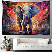 billiga djurgobelänger-målning färgrik elefant boho hängande gobeläng väggkonst stor gobeläng väggmålning dekor fotografi bakgrund filt gardin hem sovrum vardagsrum dekoration