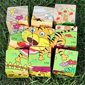 ieftine Puzzle Jigsaw-puzzle 3d din lemn pentru cadouri de aniversare pentru copii jucării puzzle pentru grădiniță bloc de construcție 3d din lemn pictură pe șase fețe
