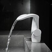 お買い得  クラシカル-バスルームのシンクの蛇口 - 滝状吐水タイプ 塗装仕上げ 室外側取付け シングルハンドルつの穴Bath Taps