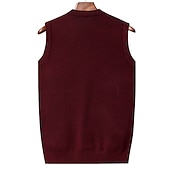 preiswerte Herren Strickjacke-Herren Pullover Pullunder Wollpullover Kaschmir Strickjacke Gerippt Stricken Standard Tasche Strick Raute V Ausschnitt Warm-Ups Moderne zeitgenössische Freizeitskleidung Ausgehen Bekleidung Winter