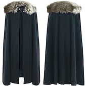 economico Trench da uomo-Per uomo Trench Mantello / mantelle Poncho Feste Esterno Inverno Poliestere Tenere al caldo Capispalla Abbigliamento Di tendenza Streetwear Liscio Colletto di pelliccia Bavero