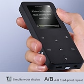 رخيصةأون مشغل MP3-Q8 مع مشغل MP3 بلوتوث 5.0 شاشة لمس كاملة 1.8 بوصة 4 جيجابايت 8 جيجابايت 16 جيجابايت 32 جيجابايت مشغل موسيقى MP4 مع مكبر صوت مدمج ومسجل راديو FM