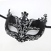 billige Maske-Karnevalsmaske Venetiansk maske Columbina Halvt ansikt Fest Halloween Maskerade Karneval Mardi Gras Enkelt karnevalskostyme