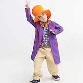 cheap Boys&#039; Costumes-Charlie and the Chocolate Factory Charlie Willy Wonka Cosplay Costume Halloween Group Family Costumes Kid&#039;s Boys Cosplay Halloween Halloween Carnival Masquerade Easy Carnival Costume