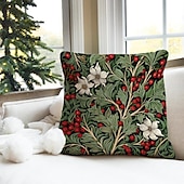billige Ferieputetrekk-holly dobbel side putetrekk 1 stk mykt dekorativt firkantet putetrekk putetrekk for soverom stue sofa sofa stol