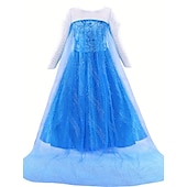 abordables Disfraces para niños-Frozen Cuento de Hadas Princesa Elsa Vestido de niña de las flores Disfraz de fiesta temática Vestidos de tul Cosplay Cosplay de película for Chica Niños Navidad Carnaval Mascarada Boda Invitado a la